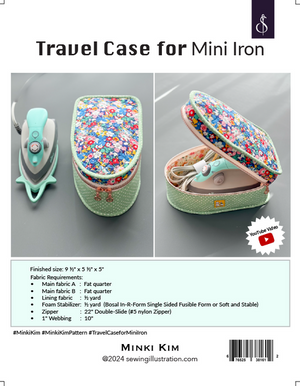 Travel Case for Mini Iron Pattern - Minki Kim Sewing Illustration