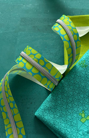 Zippers By The Yard Lime Pebble - Sassafras Lane Designs