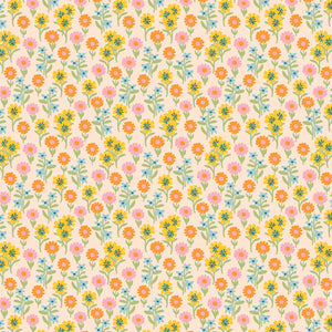 Marigold Ephemeral Blooms - Maureen Cracknell Art Gallery Fabrics