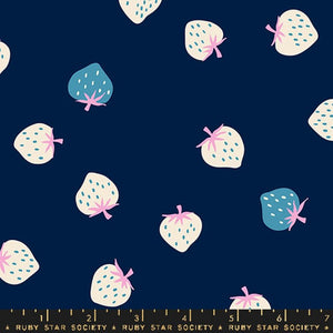 Strawberry Toss Navy (FQ) - Strawberry Kimberly Kight Ruby Star Society