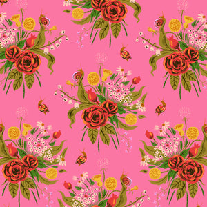 Sleeping Porch Cotton Lawn Blush Floral Fat Quarter - Heather Ross for Windham Fabrics