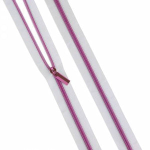 White Zipper with Pink Coil - Sallie Tomato and Tula Pink