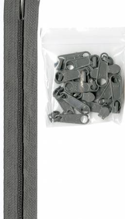 Zippers By The Yard Pewter - By Annie