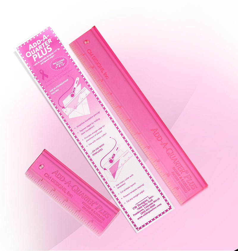 ADD-A-QUARTER PLUS PINK RULER COMBO - CM DESIGNS – Rainbow Stash