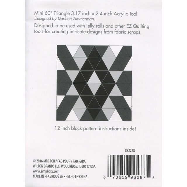 Mini 60 Degree Jelly Roll Ruler - EZ Quilting