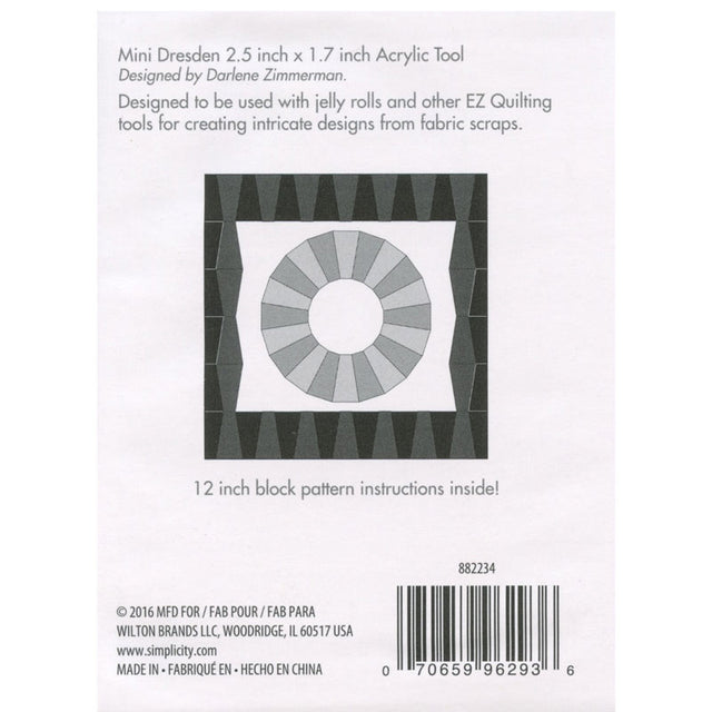 Mini Dresden Ruler Mini Dresden Jelly Roll Ruler - EZ Quilting – Rainbow Stash