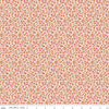 Coral Floral fabric C17171-CORAL from the Farmer's Daughter collection by Lori Holt for Riley Blake Designs featuring petite floral blossoms on a coral background.