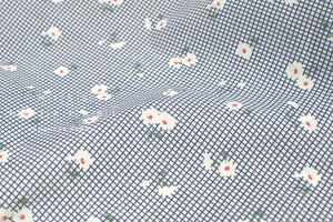 Daisy Grid Navy - Japanese Fabric House