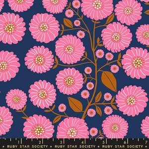 Floradora Strawflower Navy - Jen Hewett for RSS