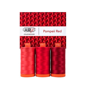 Aurifil Boxed Set -Pompeii Red Cotton Thread 3 x Large Spools
