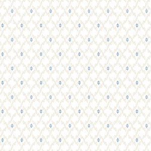 Lakeland Blues Leafy Diamonds Light - Samantha Walker Poppie Cotton