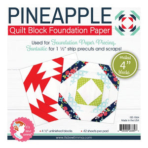 Pineapple 4 Inch Foundation Paper - It’s Sew Emma