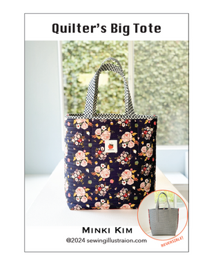 Quilter's Big Tote Bag Pattern - Minki Kim Sewing Illustration