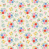 White Bluebells & Buttercups BL26862 quilting fabric by Elea Lutz for Poppie Cotton featuring delicate bluebells and buttercups on a white background.