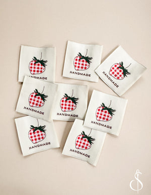 Minki Kim Check Strawberry Woven Labels (8) - Minki Kim Sewing Illustration