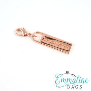 HANDMADE ZIPPER PULL CLASP ROSE GOLD - EMMALINE BAGS