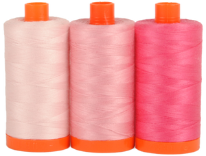 Aurifil Boxed Set -SardinIa Pink Cotton Thread 3 x Large Spools