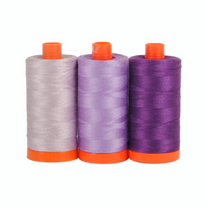 Aurifil Boxed Set -Amalfi Purple Cotton Thread 3 x Large Spools