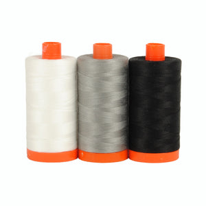Aurifil Boxed Set -Carrara Black Cotton Thread 3 x Large Spools