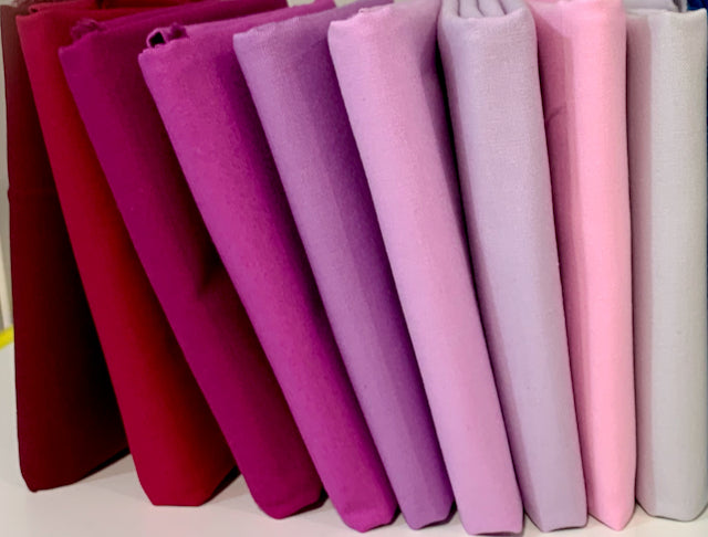 Individual Fat Quarters in Pinks Reds Purples Hues