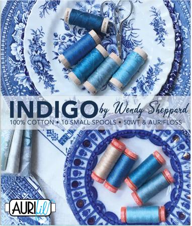 Aurifil Cotton Floss Indigo Boxed Set -  Thread 10 x Small Spools
