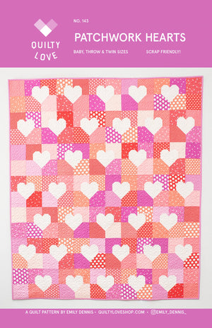 Patchwork Hearts Quilt Pattern - Quilty Love from Emily Dennis