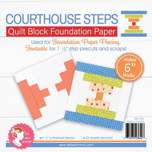 Courthouse Steps Block 6 Inch Foundation Paper - It’s Sew Emma