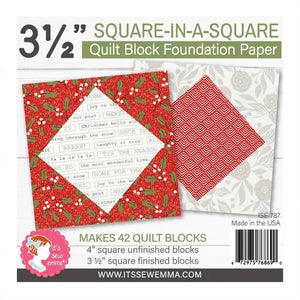 Square in a Square 3 1/2 Inch Foundation Paper - It’s Sew Emma