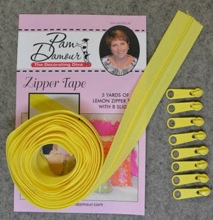 Zippers 3 Yard Lemon - Decorating Diva