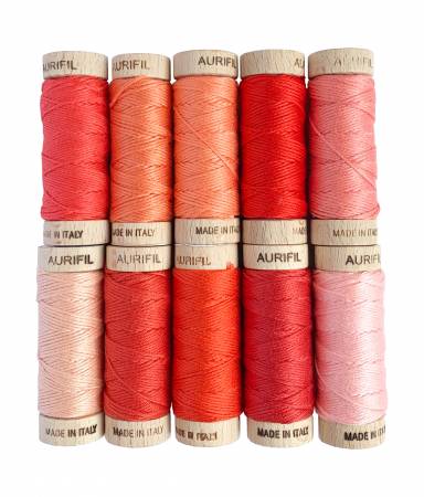 Aurifil Cotton Floss Red Boxed Set -  Thread 10 x Small Spools