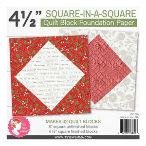 Square in a Square 4 1/2 Inch Foundation Paper - It’s Sew Emma