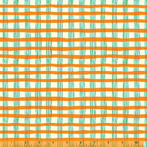 Painted Plaid Orange (FQ) - Lucky Rabbit by Heather Ross