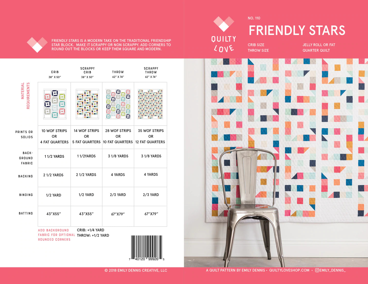 Friendly Stars Quilt Pattern - Quilty Love from Emily Dennis