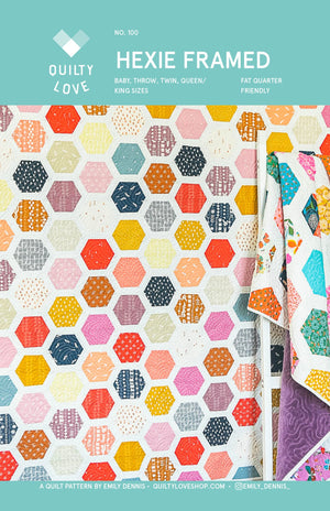 Hexie Framed Quilt Pattern - Quilty Love from Emily Dennis