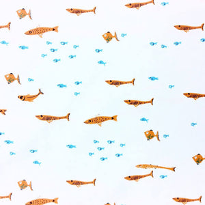 Mendocino School of Fish Blue - Heather Ross