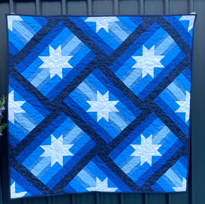 Slanted Star Quilt Kit Cool (baby size)